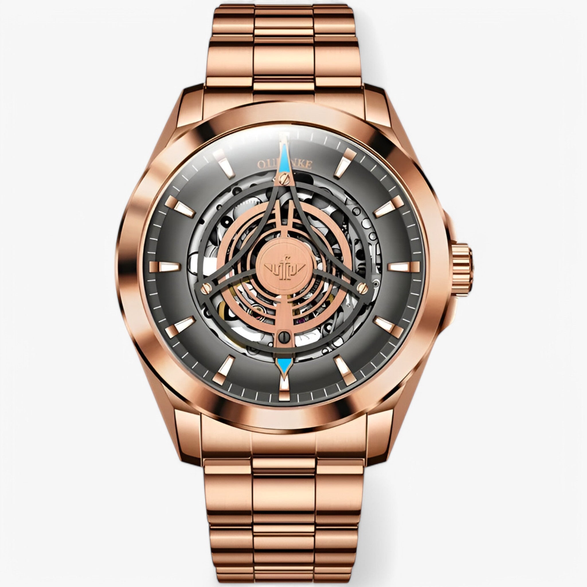 Carlitos | Orologio Meccanico con Quadrante Cavo - Acciaio grigio rosa - - Concept Palermo