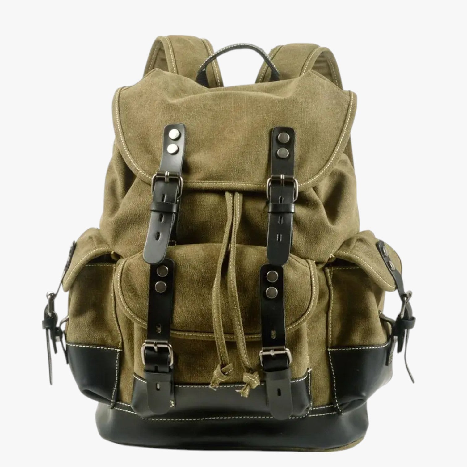 Conor | Zaino Escursionismo Tela e Pelle a Grande Capacità - verde - bag Bags bags for men mens bag - Concept Palermo