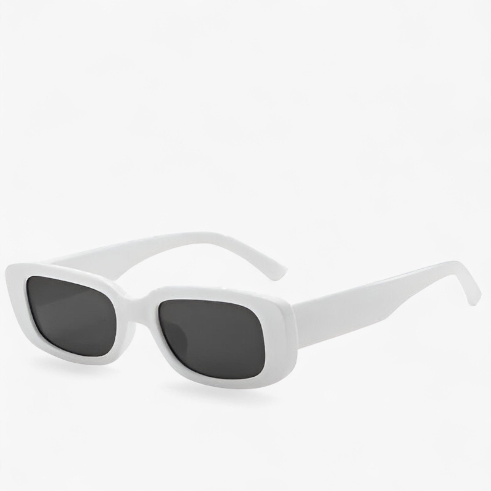 Nico | Occhiali da sole rettangolari retrò unisex con lenti nere - bianco grigio Come mostrato - Fashion Sunglasses mens sunglasses Polarized man sunglasses polarized sunglasses women sun glasses Sun protection Sunglasses sunglasses polarized men - Concept Palermo