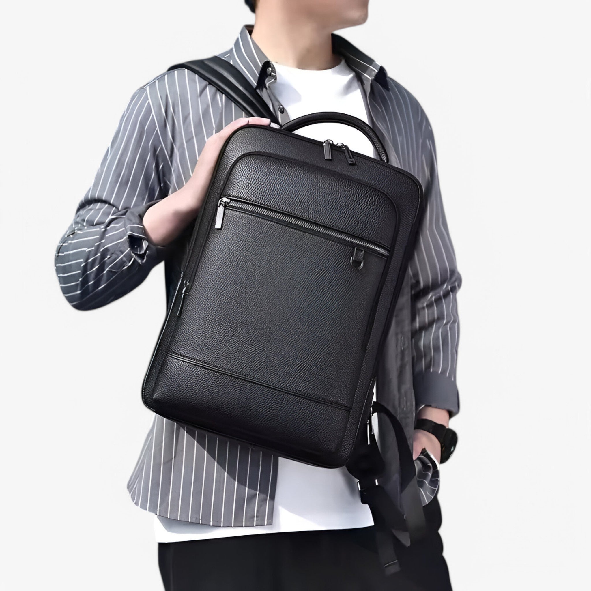 Leonardo | Zaino in Pelle con USB - - - Concept Palermo