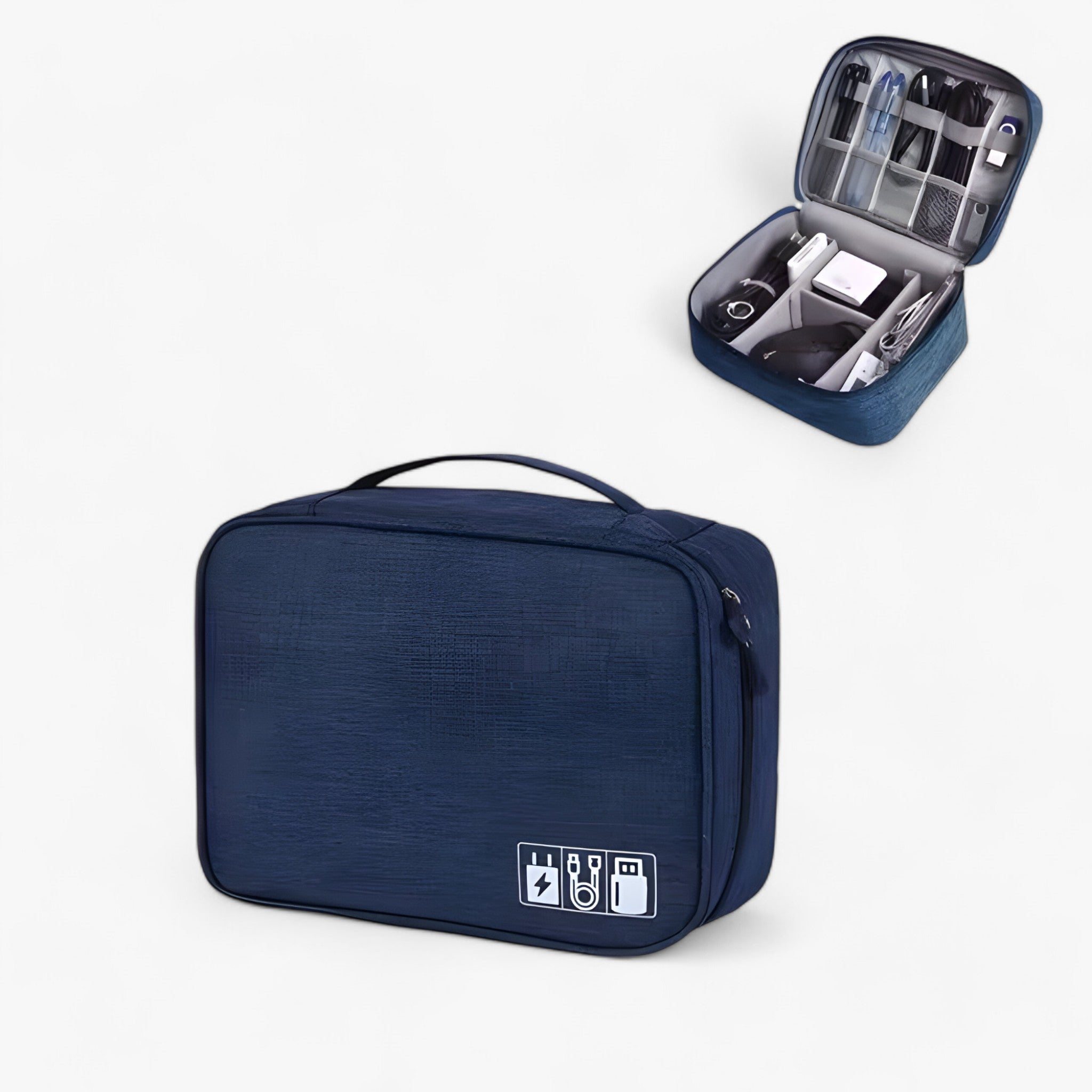 Ethan | Borsa per l'archiviazione digitale - Protezione per cavi, caricabatterie e gadget - Borsa blu navy A - - Concept Palermo