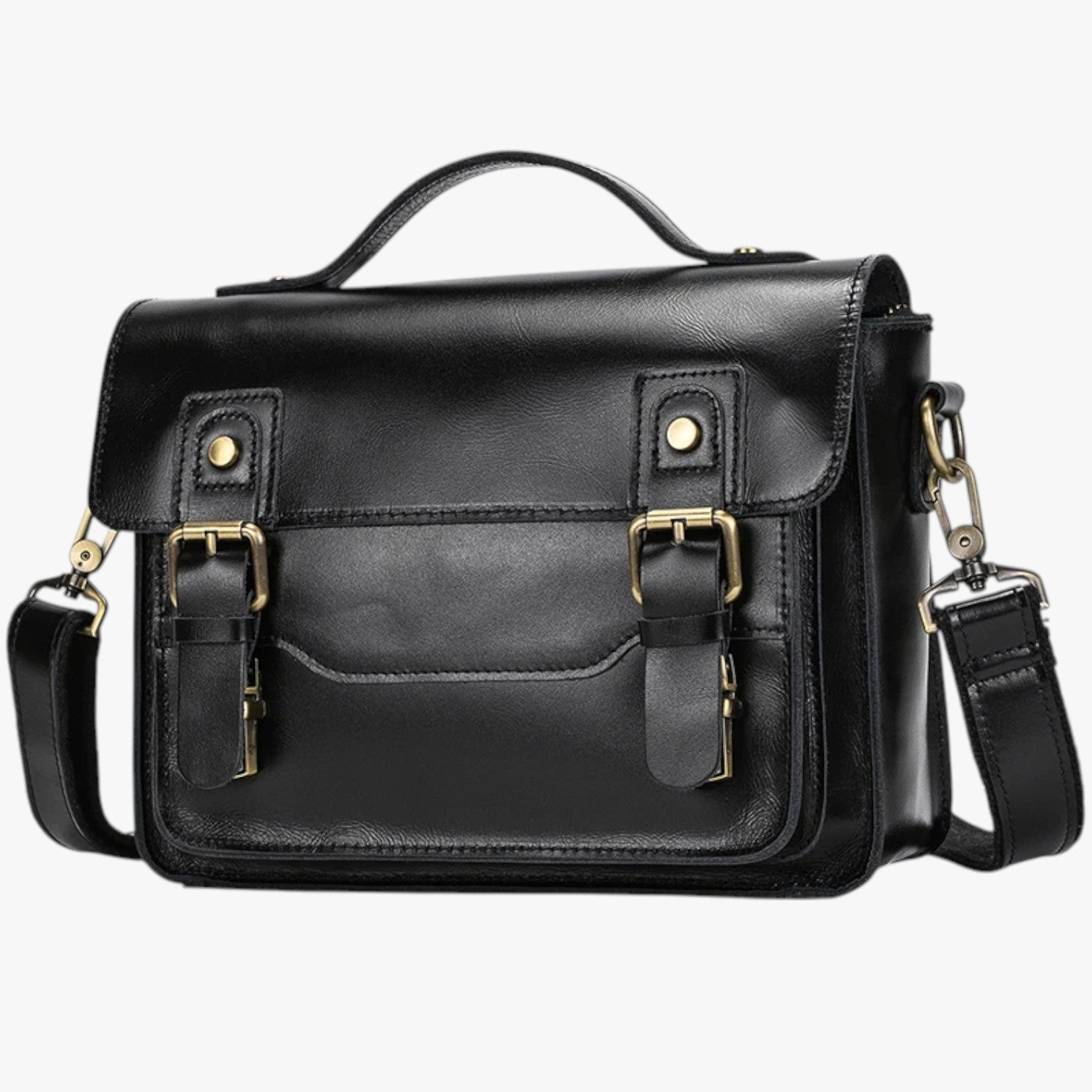Nico | Borsa a tracolla antifurto unisex in pelle elegante - Dark Brown Laser - Bags bags for men mens bag Shoulder & Crossbody Bags - Concept Palermo