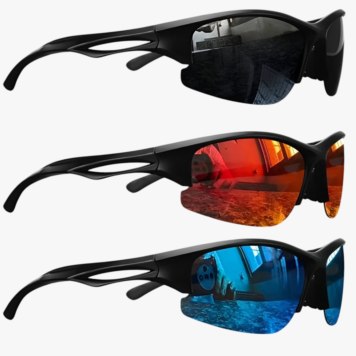 Nestor | Occhiali da sole sportivi con montatura metà bordo - Polarizzati e visione colorata - - mens sunglasses Polarized man sunglasses Sunglasses - Concept Palermo