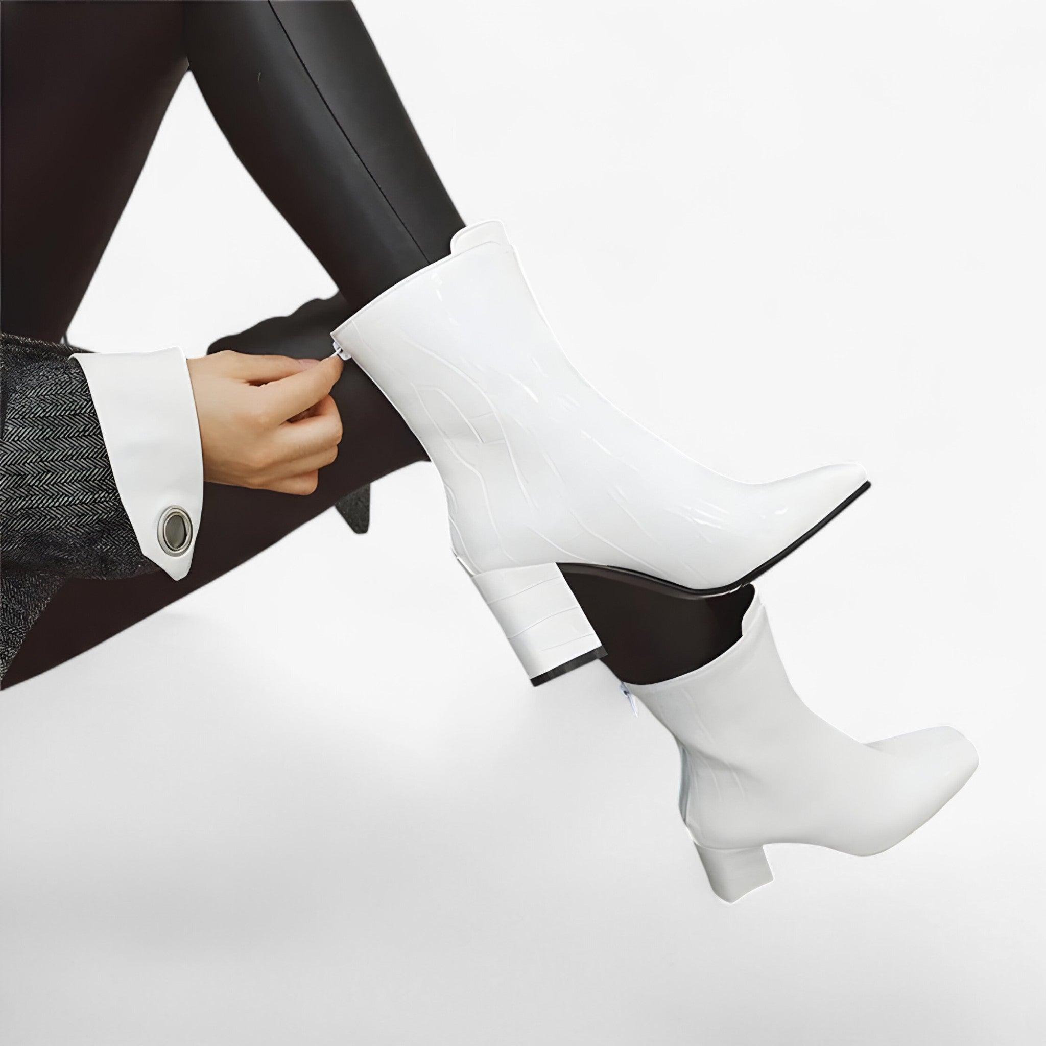 Charlotte | Stivaletti in pelle effetto coccodrillo lucido - - BOOTS Boots & Shoes - Concept Palermo