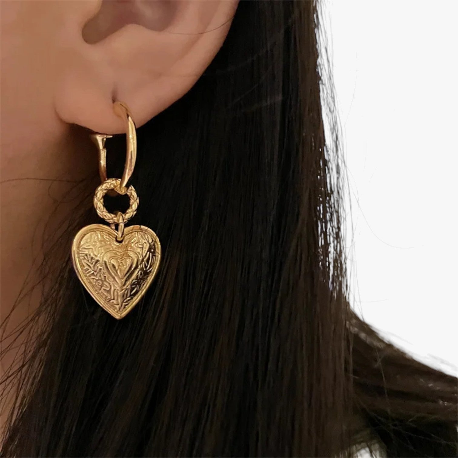 Martha | Eleganti orecchini a forma di cuore retrò - - EARRINGS Earrings for Women Girls New Fashion Earrings womens earring - Concept Palermo
