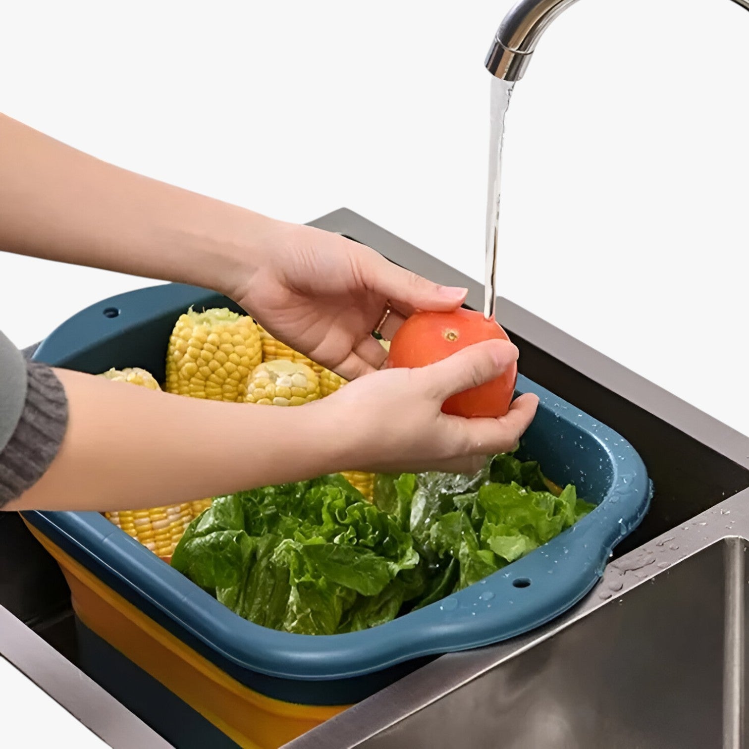Emerald | Colapasta pieghevole in silicone per frutta e verdura - - colander Kitchen Kitchen Essentials - Concept Palermo