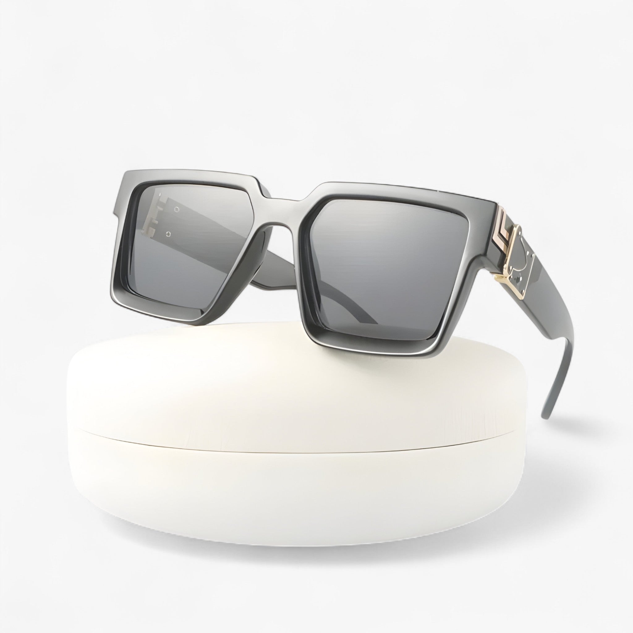 Rex | Occhiali da sole quadrati vintage neri da uomo - Nero Grigio no box - Fashion Sunglasses men sunglasses polarized mens sunglasses Polarized man sunglasses Sunglasses sunglasses polarized men - Concept Palermo