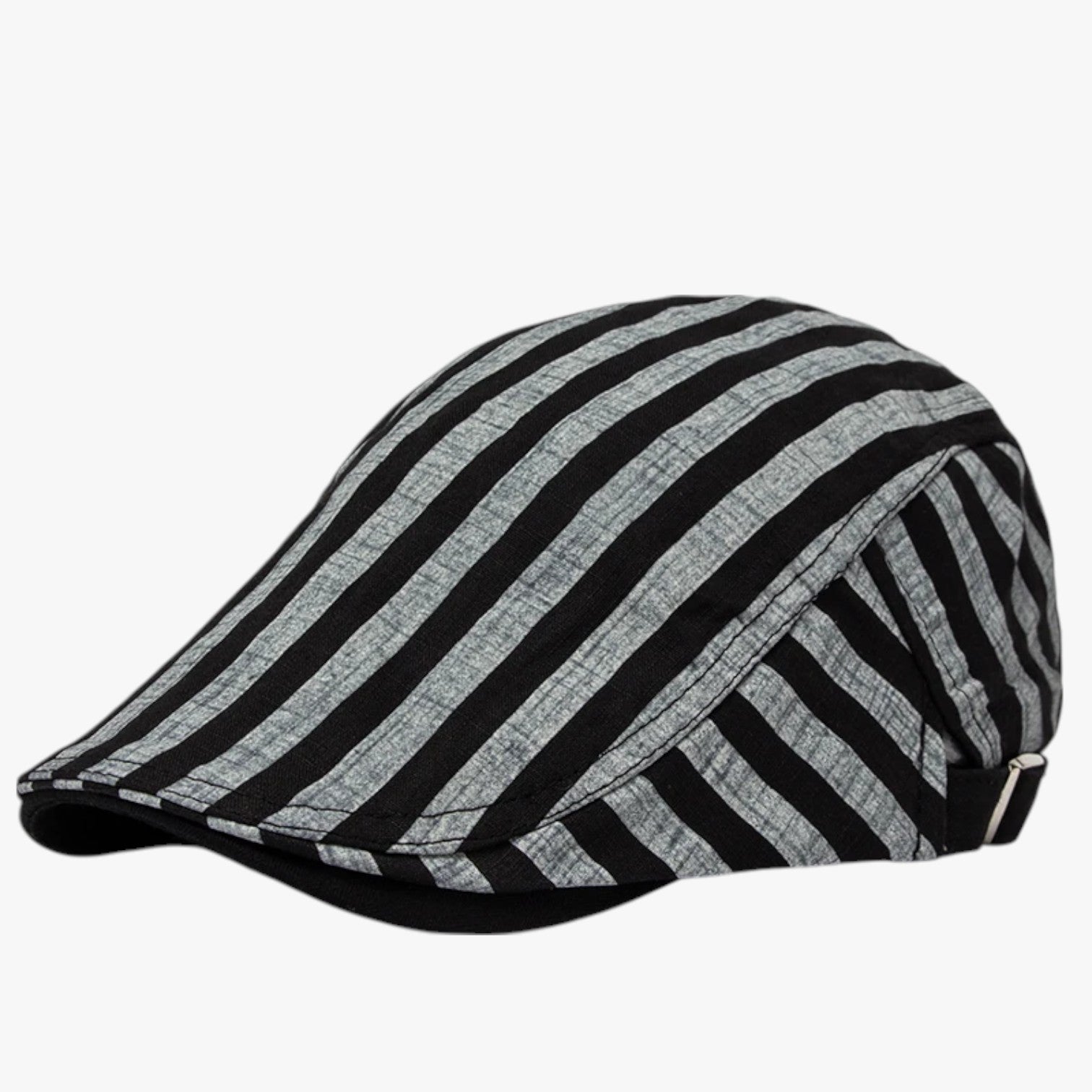Blake | Berretto Estivo in Cotone e Lino Vintage - Stripes Grey Adjustable 54-59 cm - caps mens cap - Concept Palermo