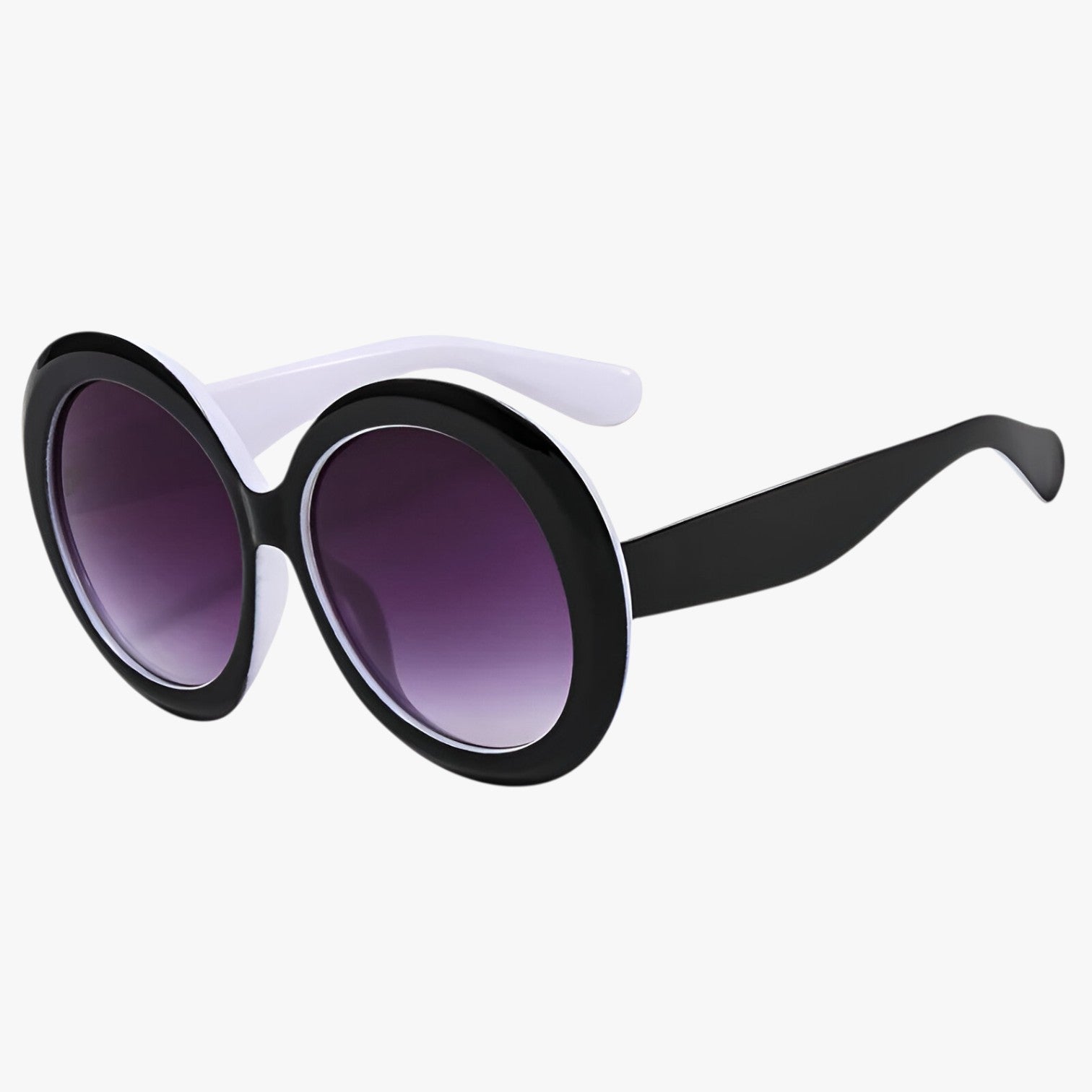 Daphne | Occhiali da sole rotondi oversize di lusso - C5 Nero Bianco Grigio Come nella foto - Fashion Sunglasses Round Sun Glasses sun glasses Sunglasses - Concept Palermo