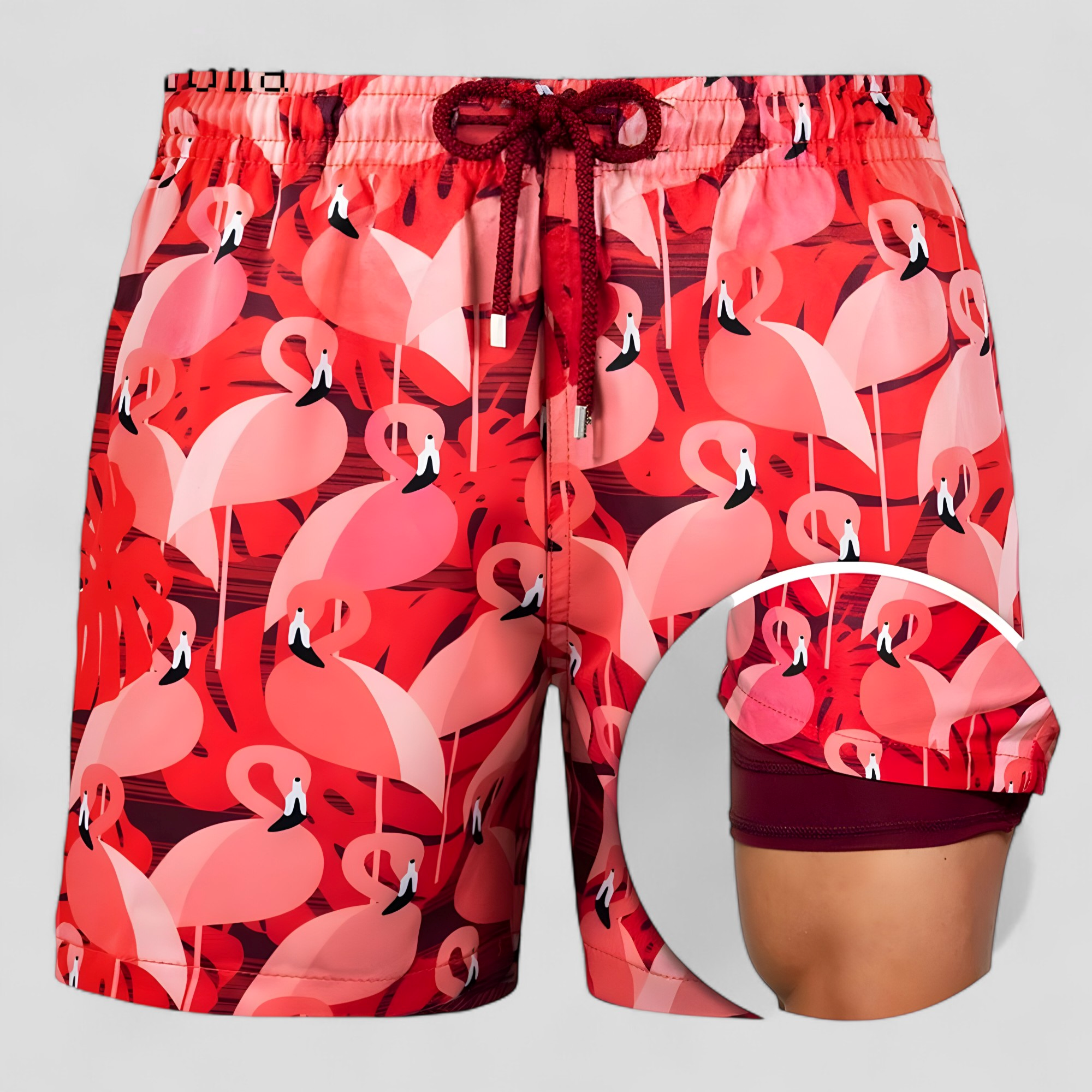 Cesare | Costume Uomo Asciugatura Rapida con Tasche - Rosso 3 - abbigliamento mare cintura con cordino costume da bagno costume da bagno rapido costume da bagno uomo costume elegante costume per attività acquatiche nuoto e sport acquatici shorts da nuoto tasca interna costume - Concept Palermo