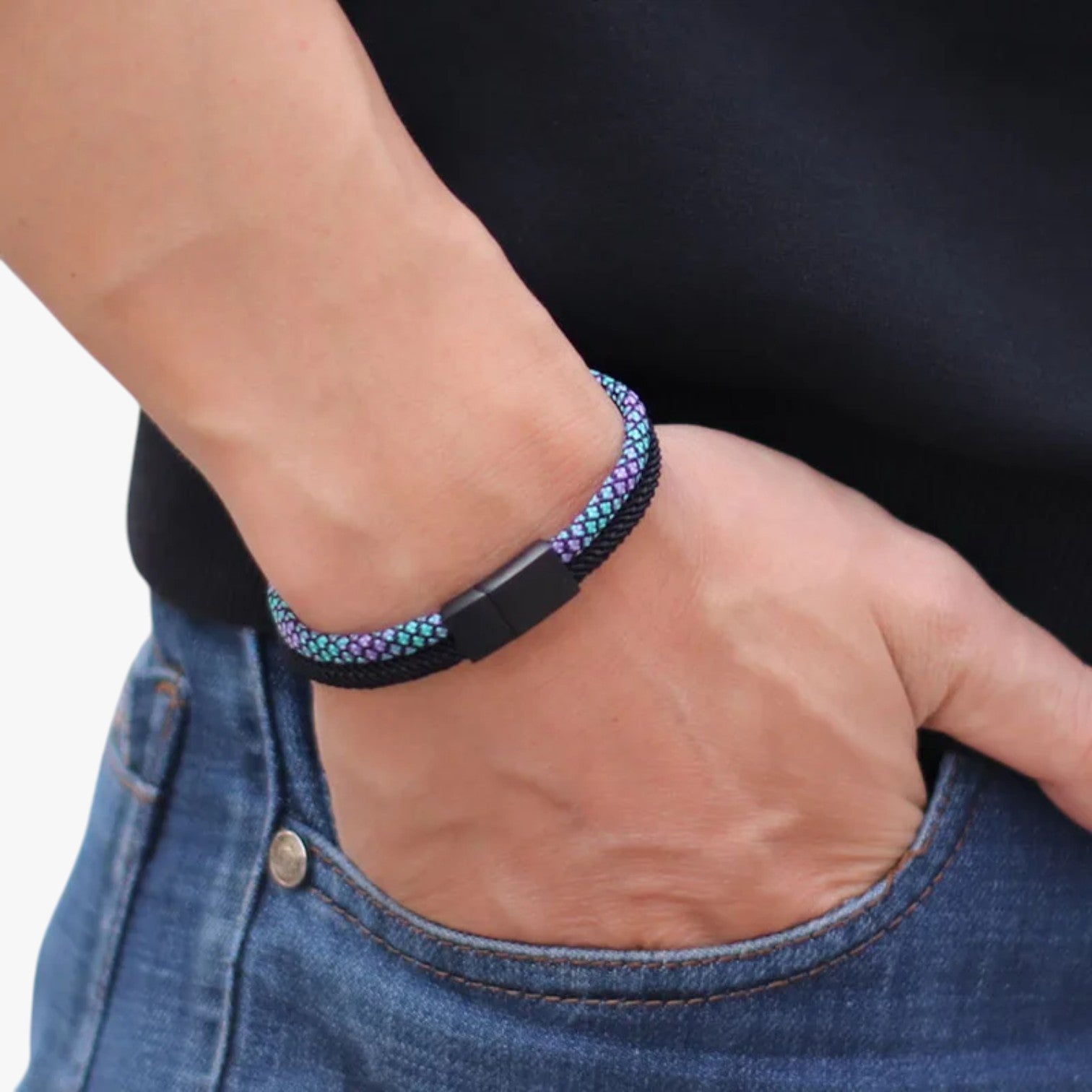 Devin | Bracciale Paracord Bicolore con Fibbia Magnetica - - BRACELET bracelet for men BRACELETS mens bracelet - Concept Palermo