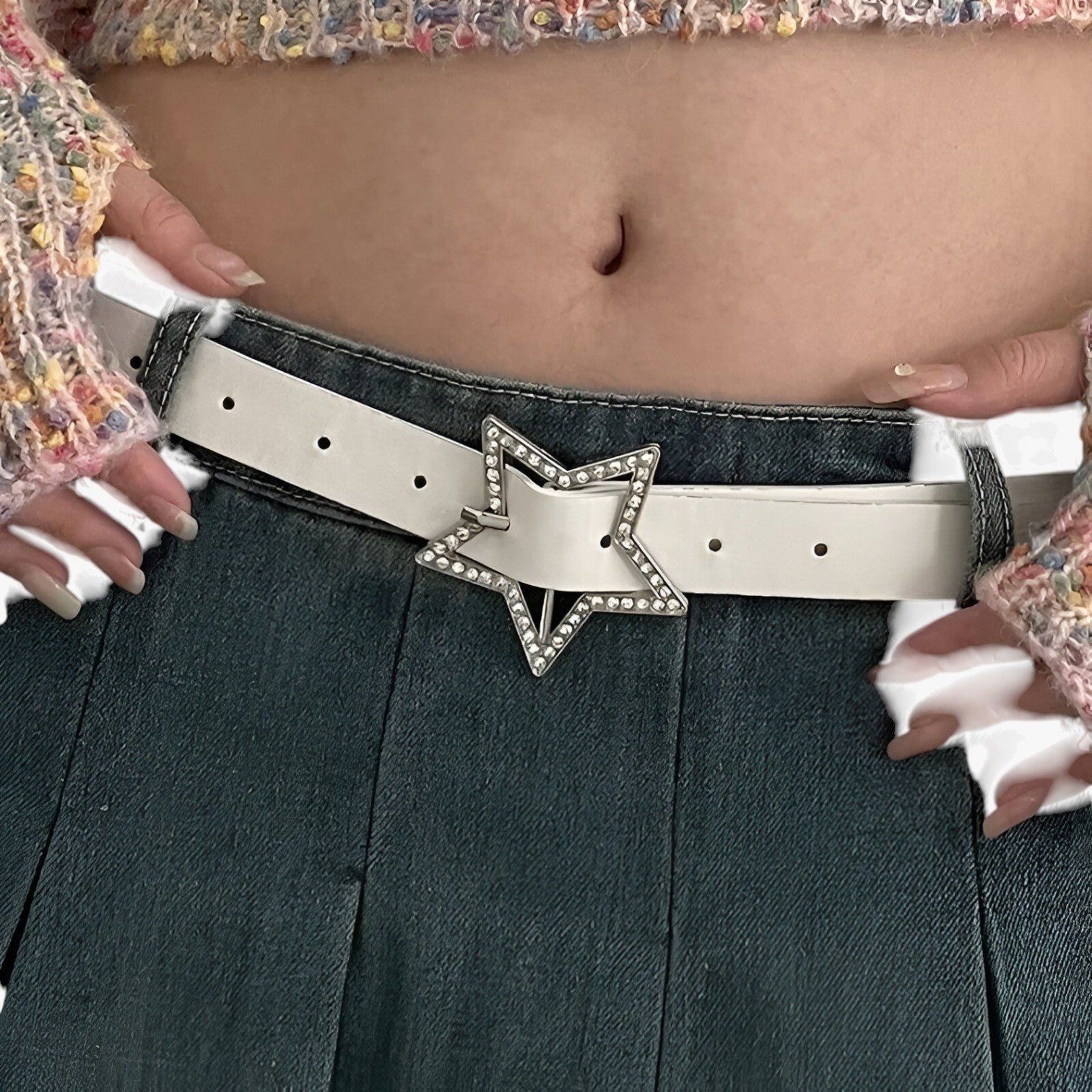 Evie | Cintura Y2K con strass per jeans - - belt Belts waist belt for women Womens belt - Concept Palermo