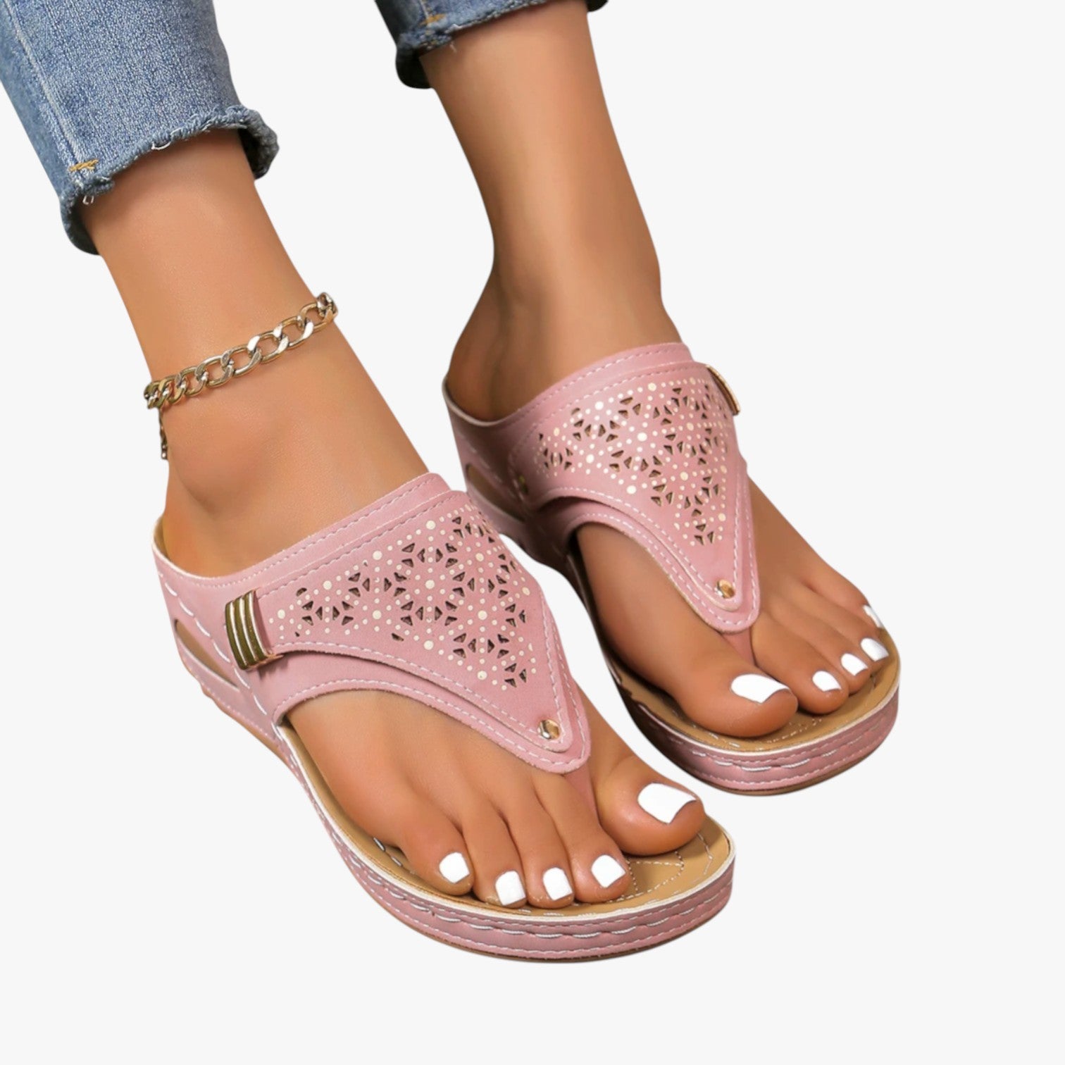 Julia | Sandali Ortopedici Donna Morbidi, Antiscivolo e con Zeppa Estiva - - breathable sandals easy wear sandals fashion sandals stylish sandals - Concept Palermo