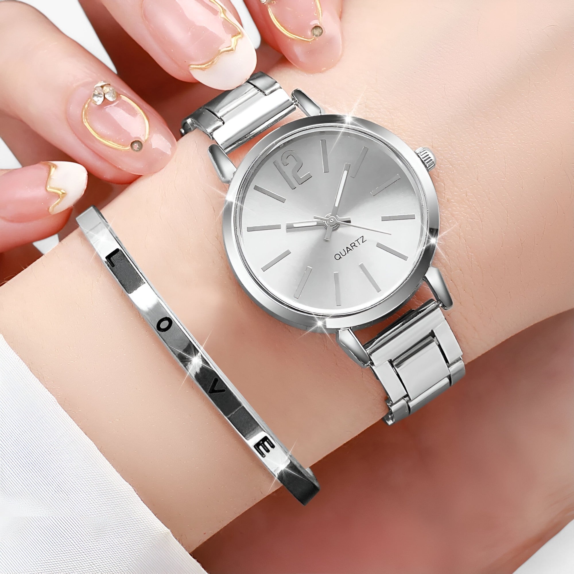 Lorena | Set di Orologi Eleganti per Donne – Stilet Acciaio Inox & Bracciale - - watch for women WOMEN wrist watches for women - Concept Palermo