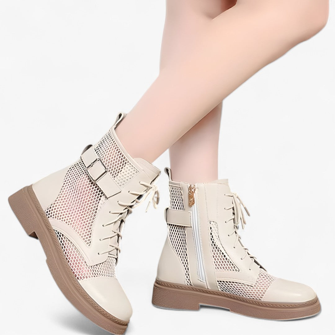 Talia | Stivali in rete con lacci e plateau sottile per l'estate - - BOOTS Boots & Shoes - Concept Palermo