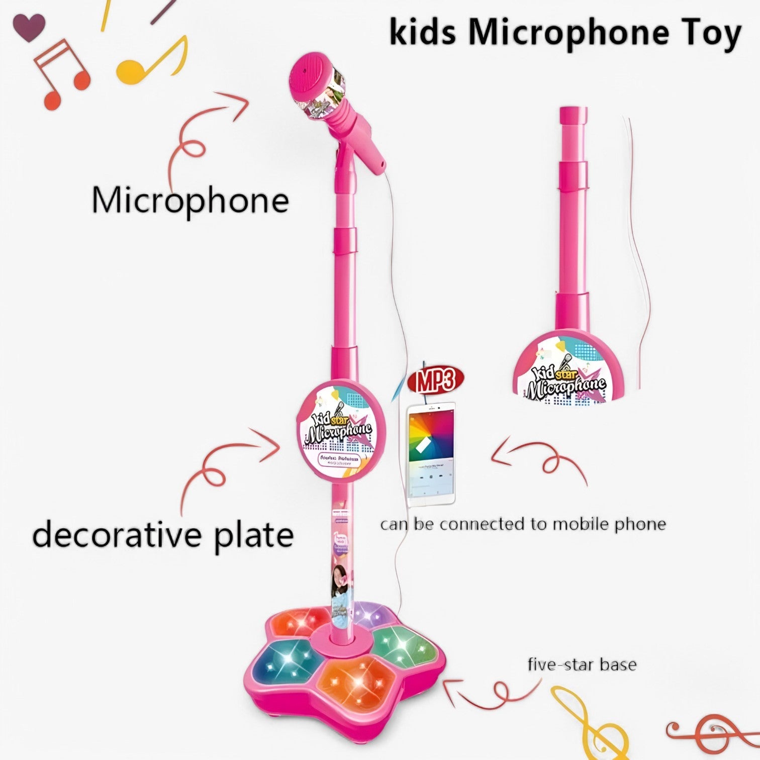 Chiara | Microfono per bambini con supporto – Cantare, imparare e giocare - - toys toys & gifts toys for kids - Concept Palermo