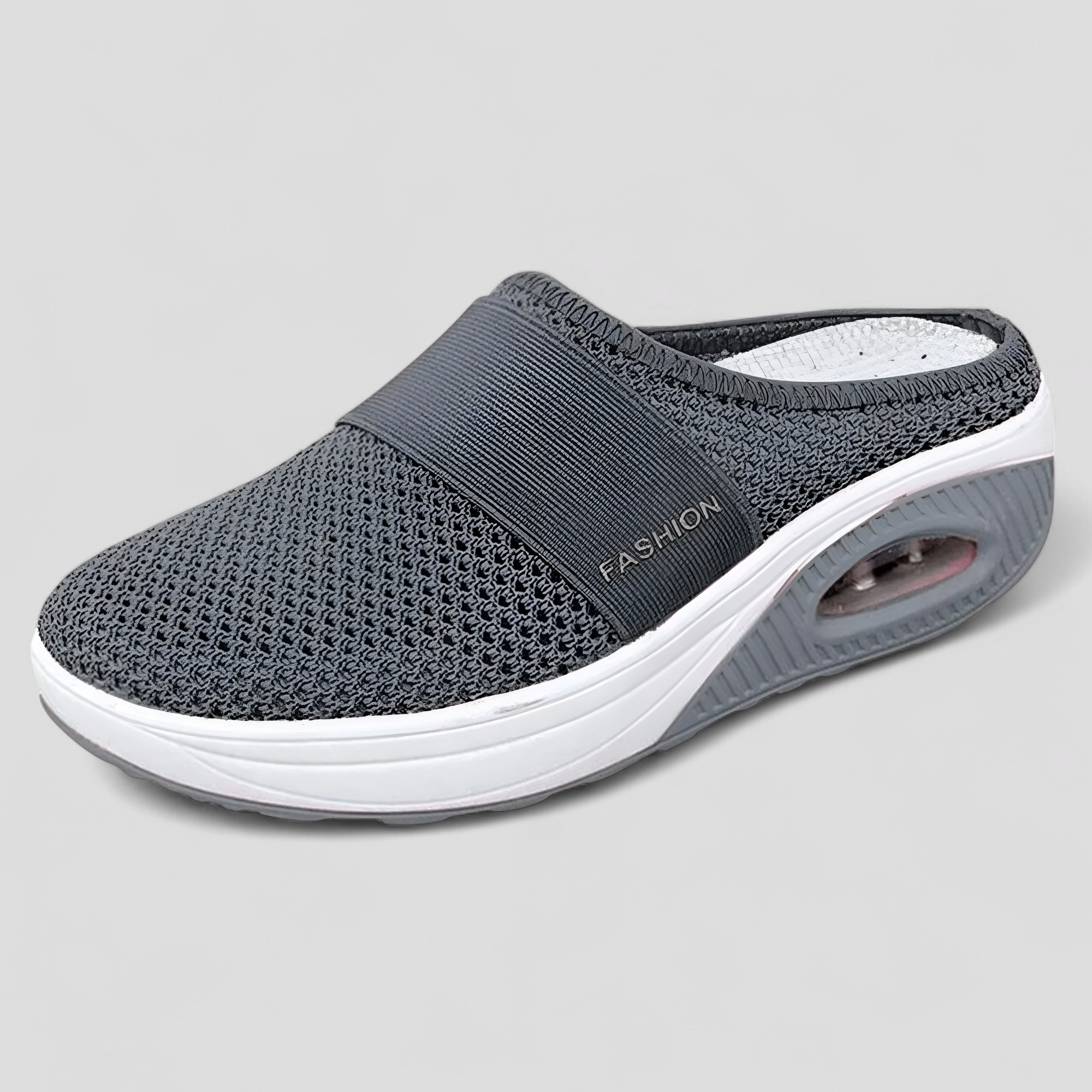 AeroFlex | Parrucca slip-on in mesh con piattaforma e suola imbottita ad aria - Grigio scuro - Shoes - Concept Palermo