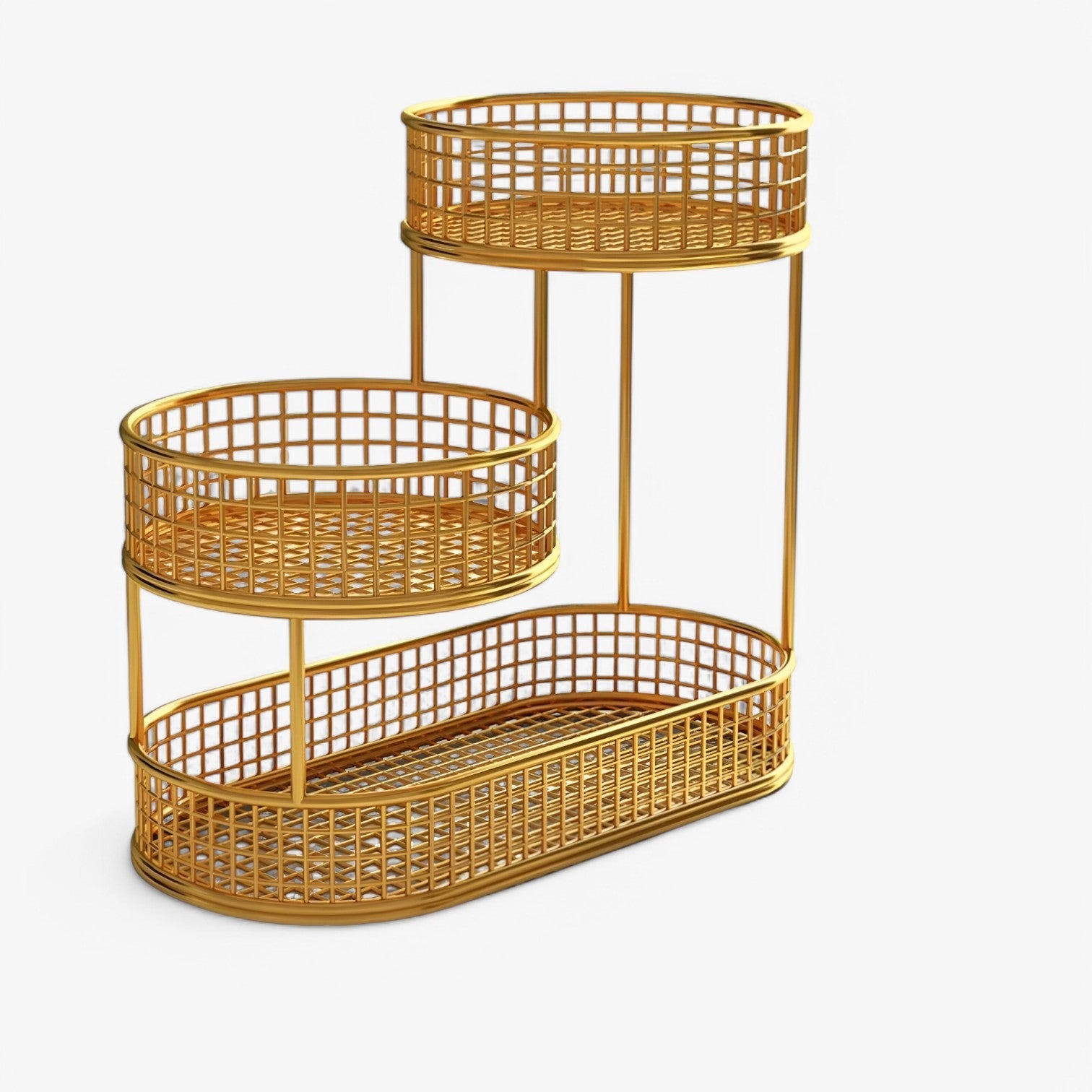 Milena | Elegante cesta di frutta in ferro – Mantieni la frutta fresca e organizzata - Stile1 oro - Kitchen kitchen accessory - Concept Palermo