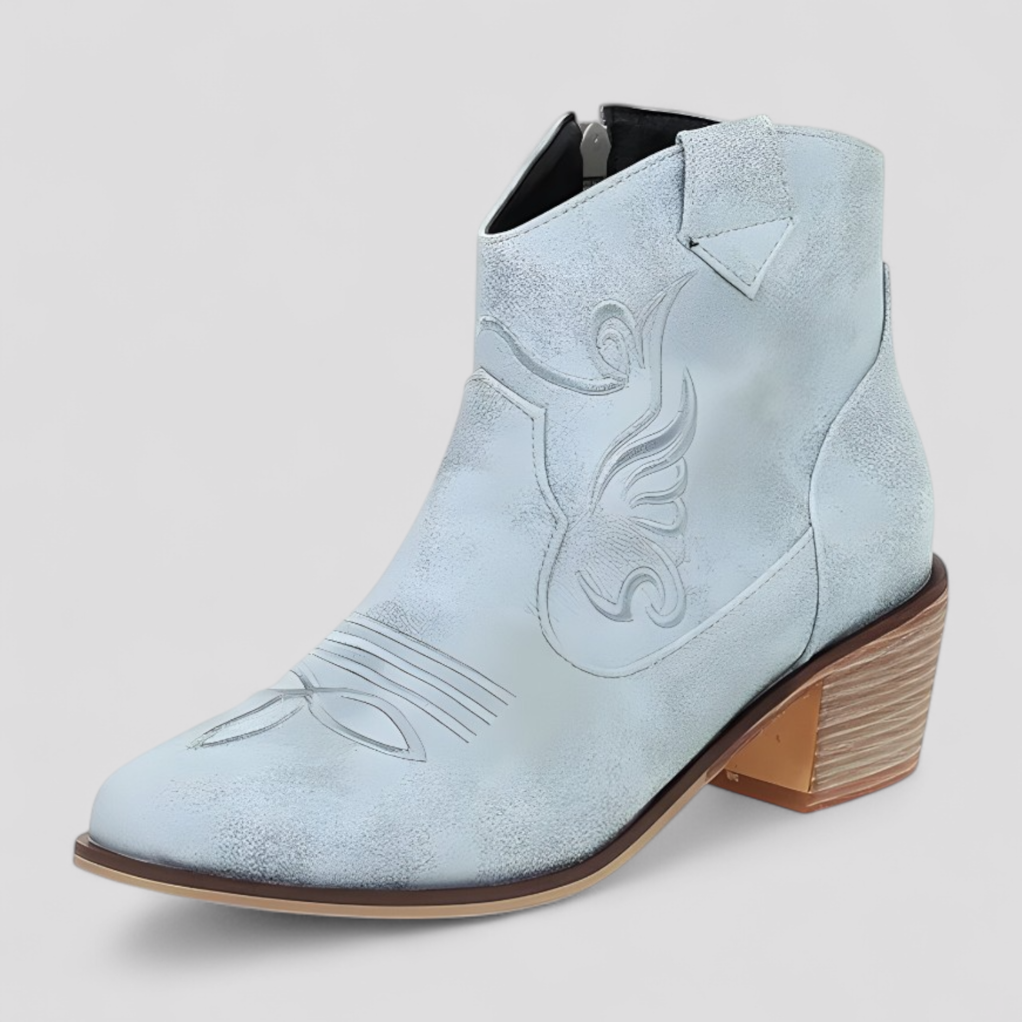 Isabel | Stivali da cowboy invernali a punta per le stagioni fredde - Azzurro chiaro - BOOTS Boots & Shoes - Concept Palermo