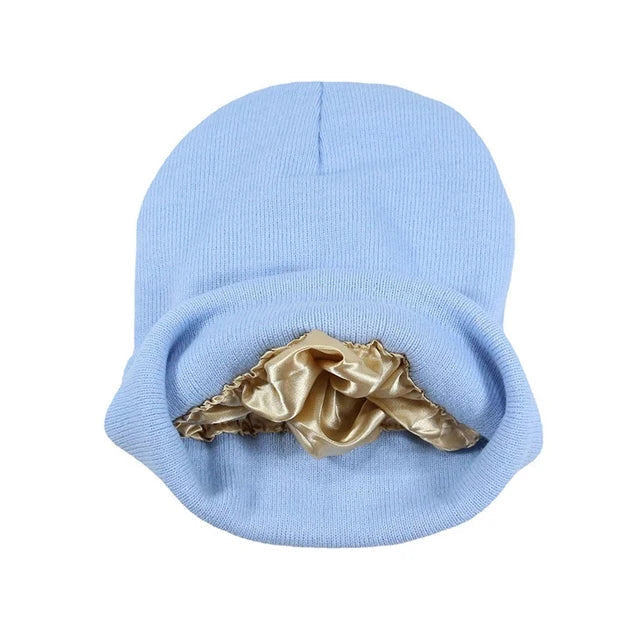 Cappello con fodera in raso - Niente più capelli ricci! - Azzurro - Hats for women Hats for men Bucket hat N285 winter hat womens hat - Concept Palermo