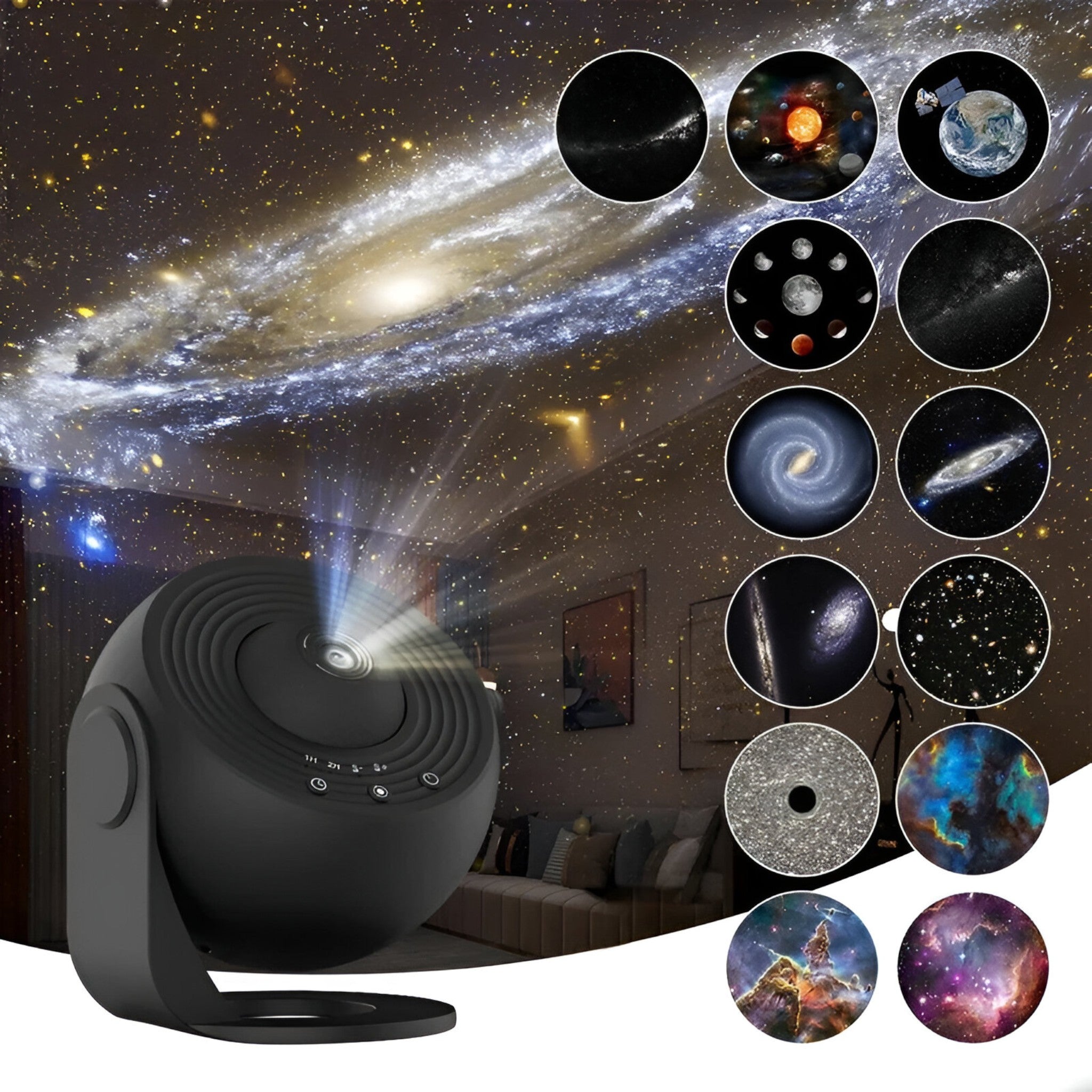 CosmoGlow | Proiettore di cielo stellato - Magico e rilassante - Nero - - Concept Palermo