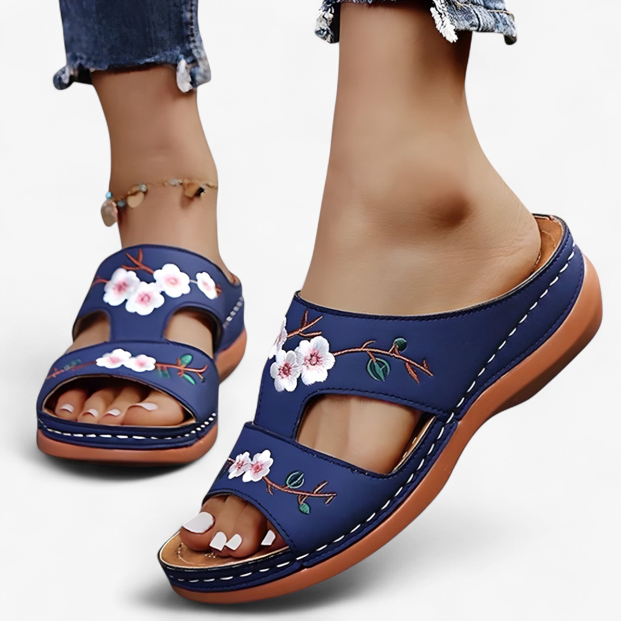 Anne | Sandali con fiori - Eleganti e comodi