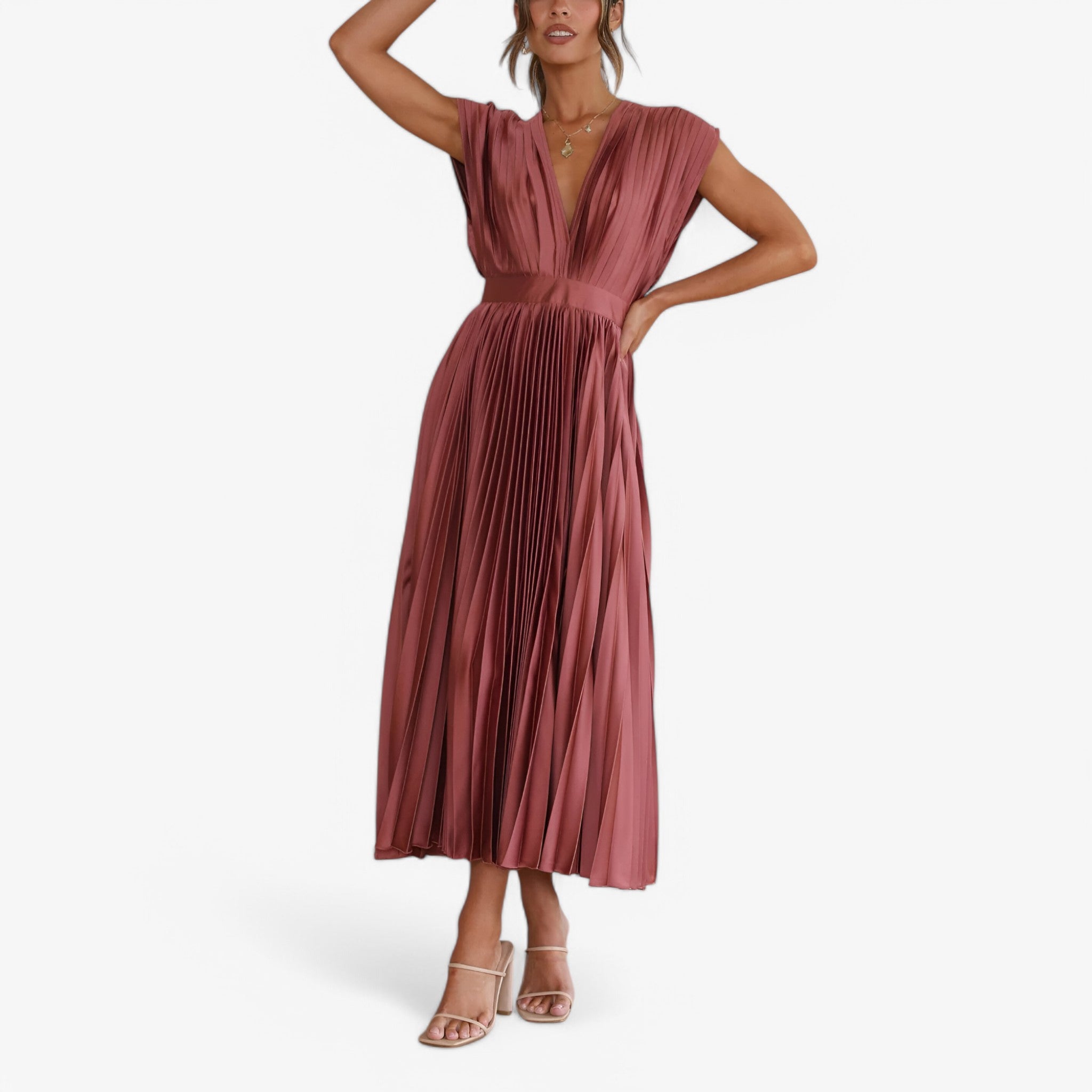 Ava | Maxi abito a pieghe - Elegante e confortevole - - - Concept Palermo