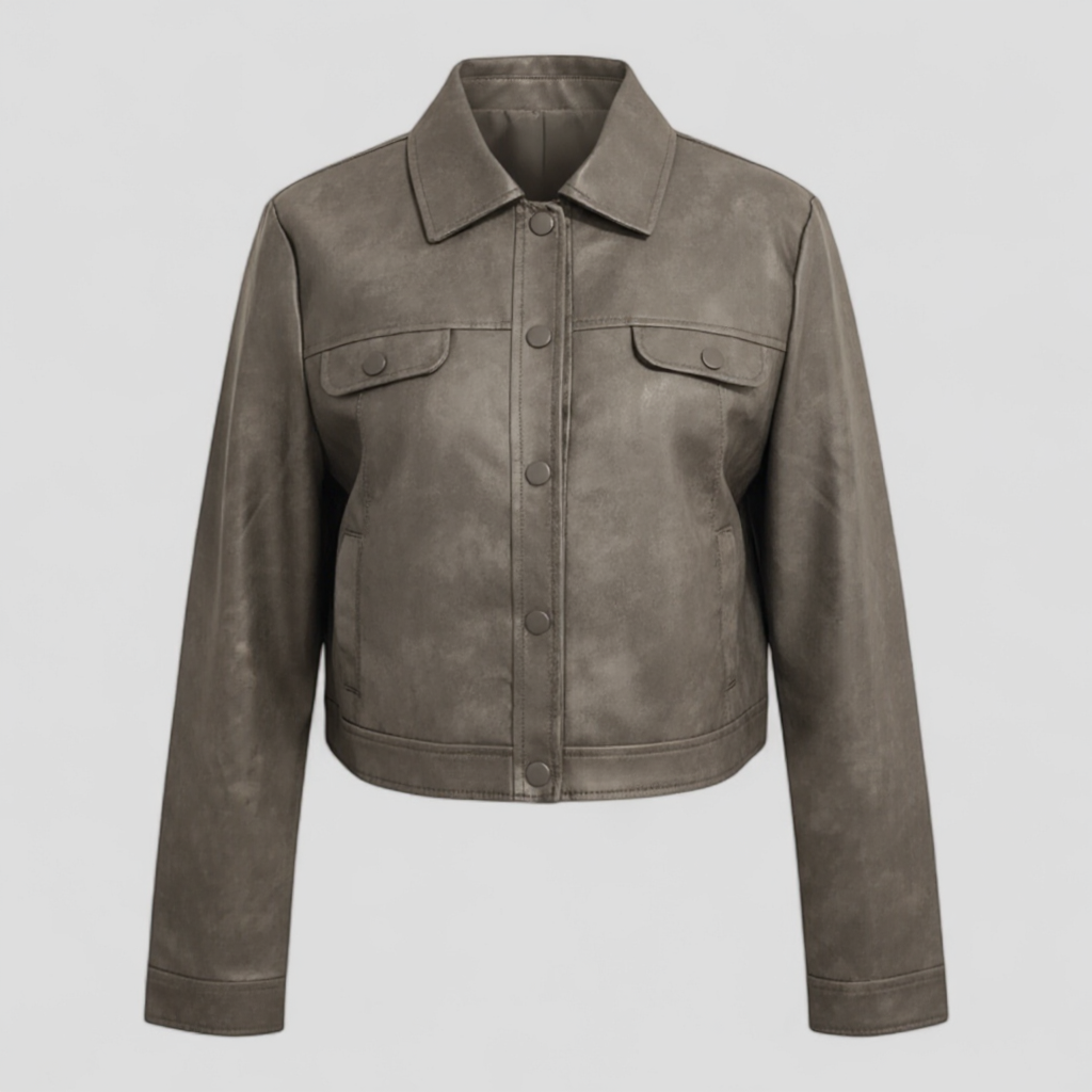 Elma | Giacca in pelle sottile da donna - Cachi - Jackets & Coats Women jackets - Concept Palermo
