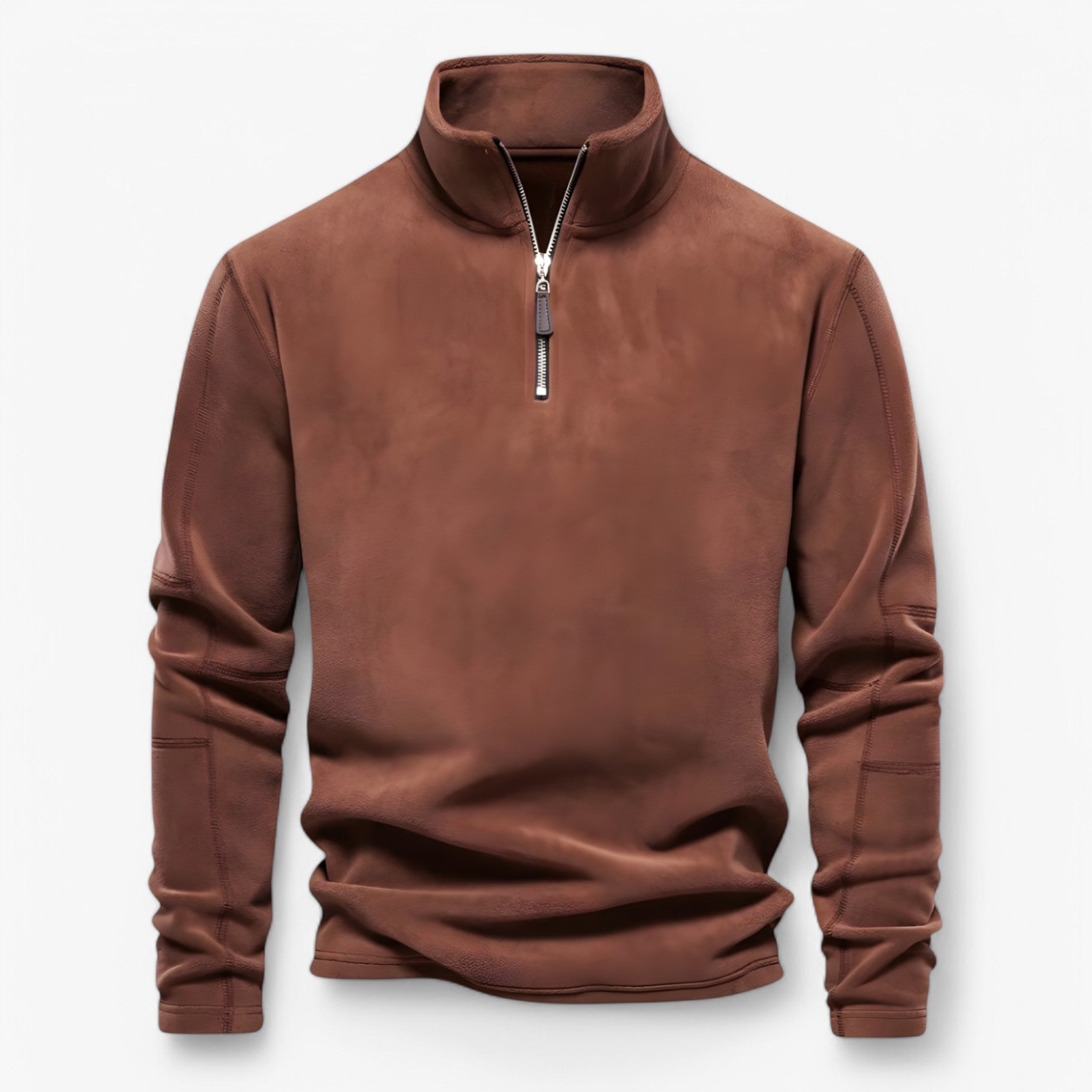 Bruno | Maglione a mezza zip - Marrone - - Concept Palermo