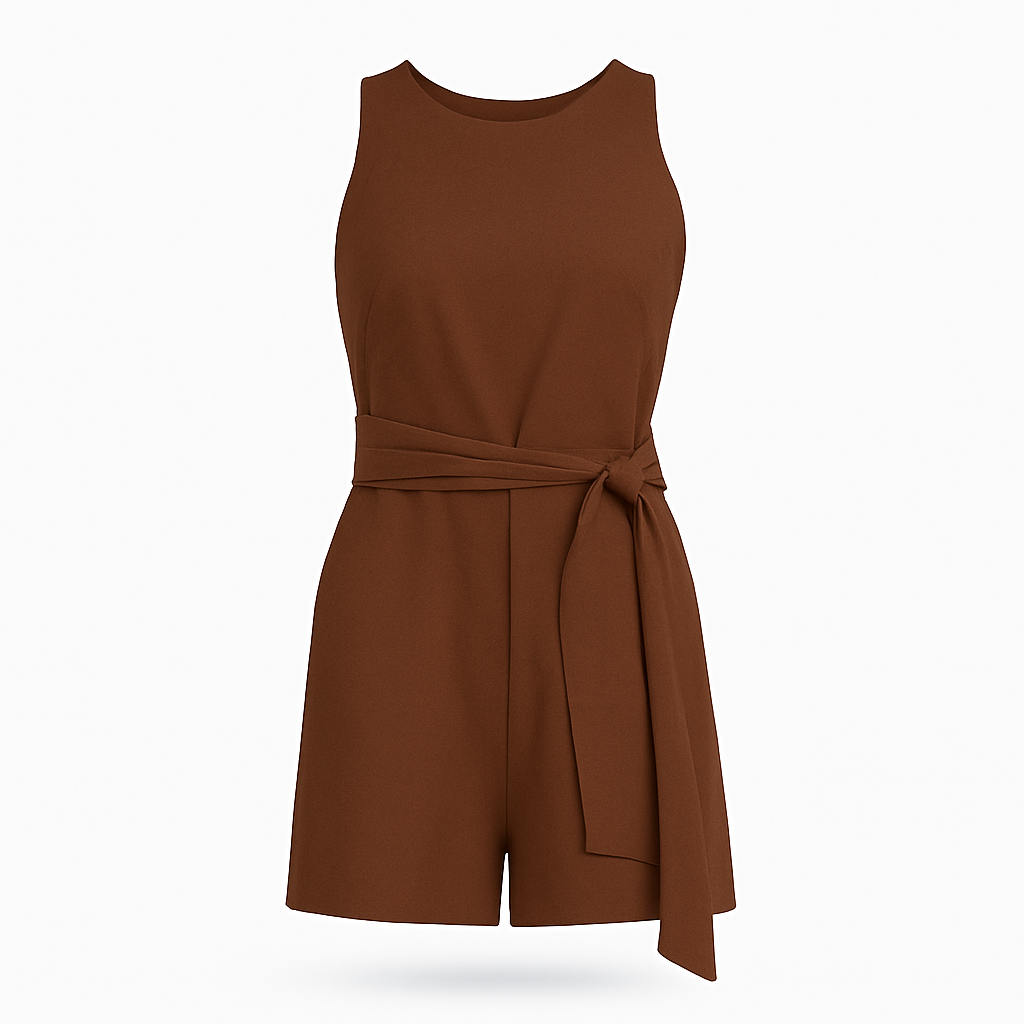 Hazel | Tuta Elegante Donna per Ogni Occasione - Marrone - abbigliamento versatile abito formale casual chic moda donna taglio moderno tuta elegante tuta poliestere vestibilità comoda - Concept Palermo