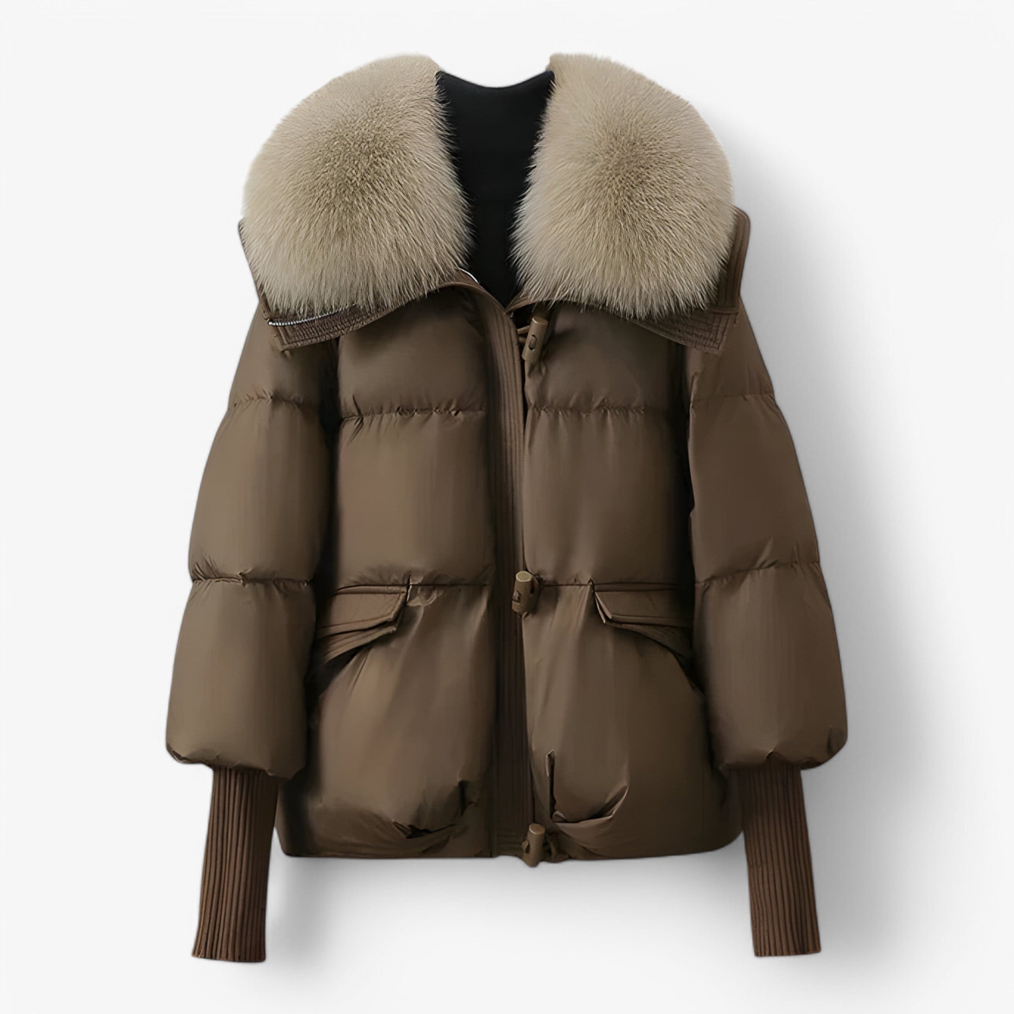 Lucy | Giacca Elegante con Fodera in Pelliccia - Marrone - - Concept Palermo