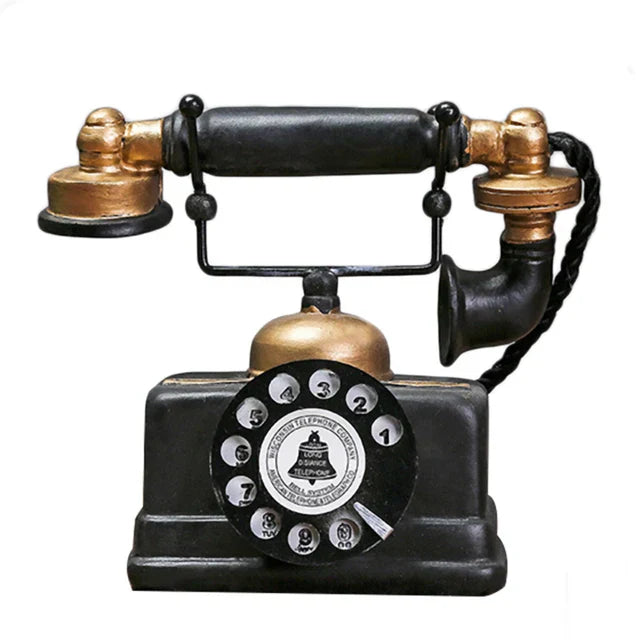 RetroTech - Decorazione Telefonica Antica - Nero - home home decor - Concept Palermo