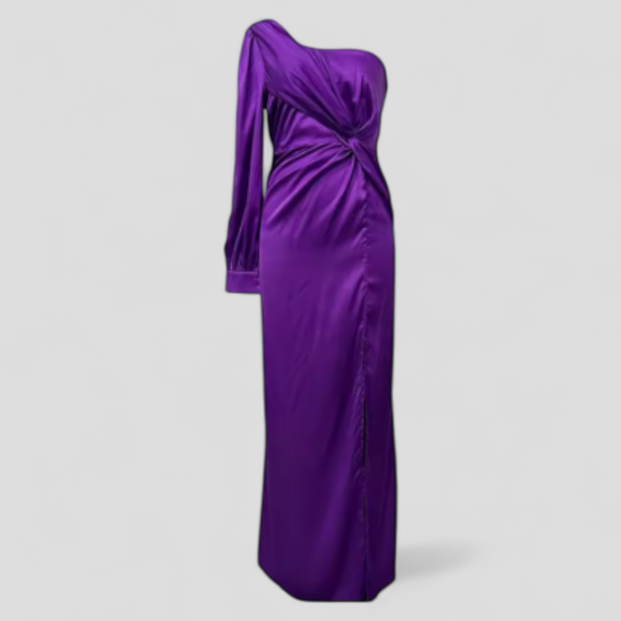 Amory | Abito Elegante Midi Donna con Spallina Unica - Porpora - abiti moda abiti per cerimonie abiti per eventi abito chic abito midi eleganti abito spallina unica dress elegant eleganza senza tempo robie di eleganza vestito formale - Concept Palermo