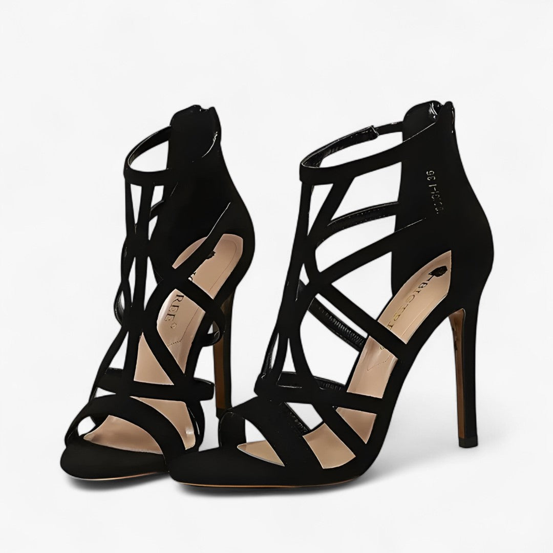 Aria | Sandali con tacco alto e ritagli – Femminili e seducenti - Nera - Dames Schoenen - Concept Palermo