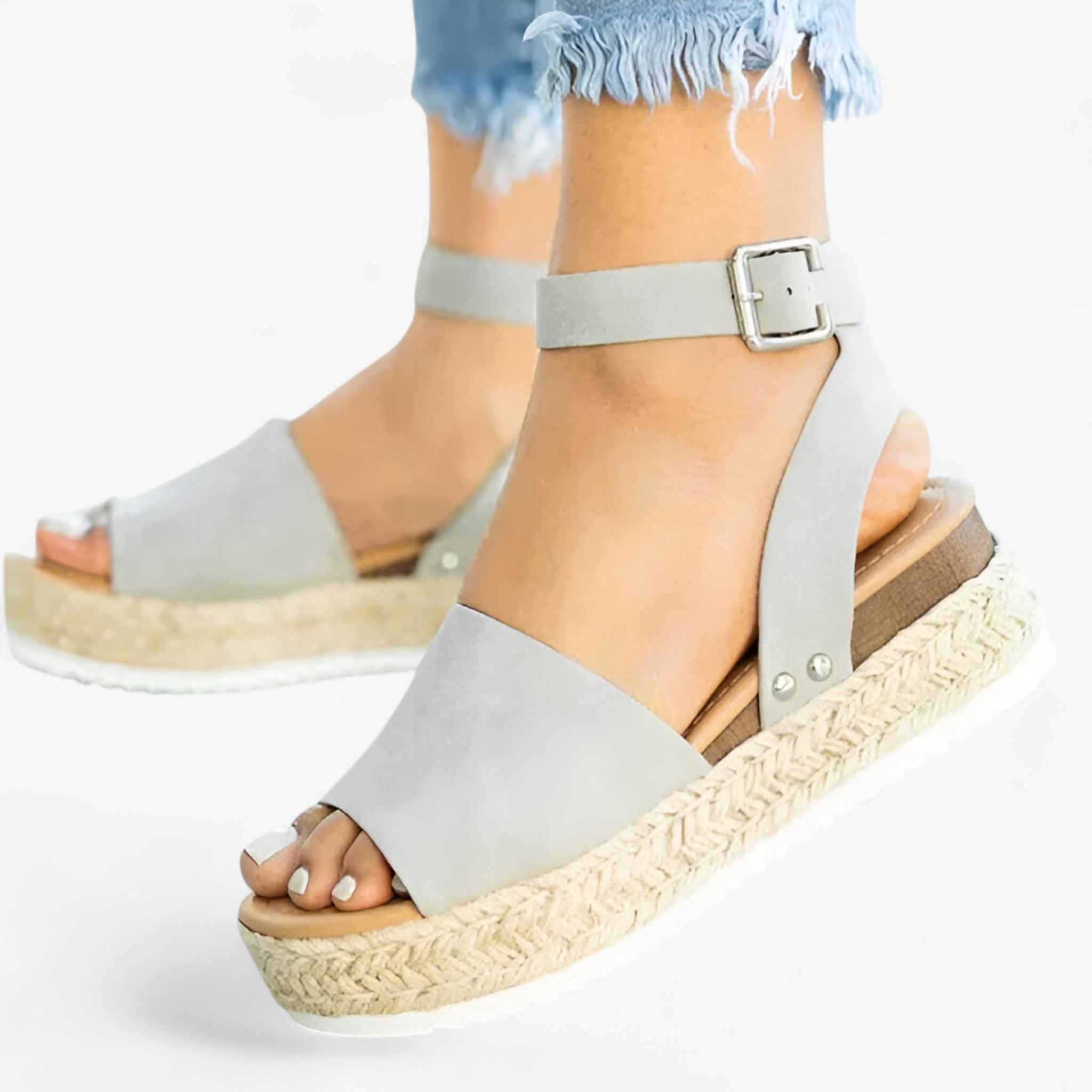 Sarah | Sandali minimalisti senza lacci - Sandali da donna eleganti per un'eleganza semplice - Grigio - sandals women sandals - Concept Palermo