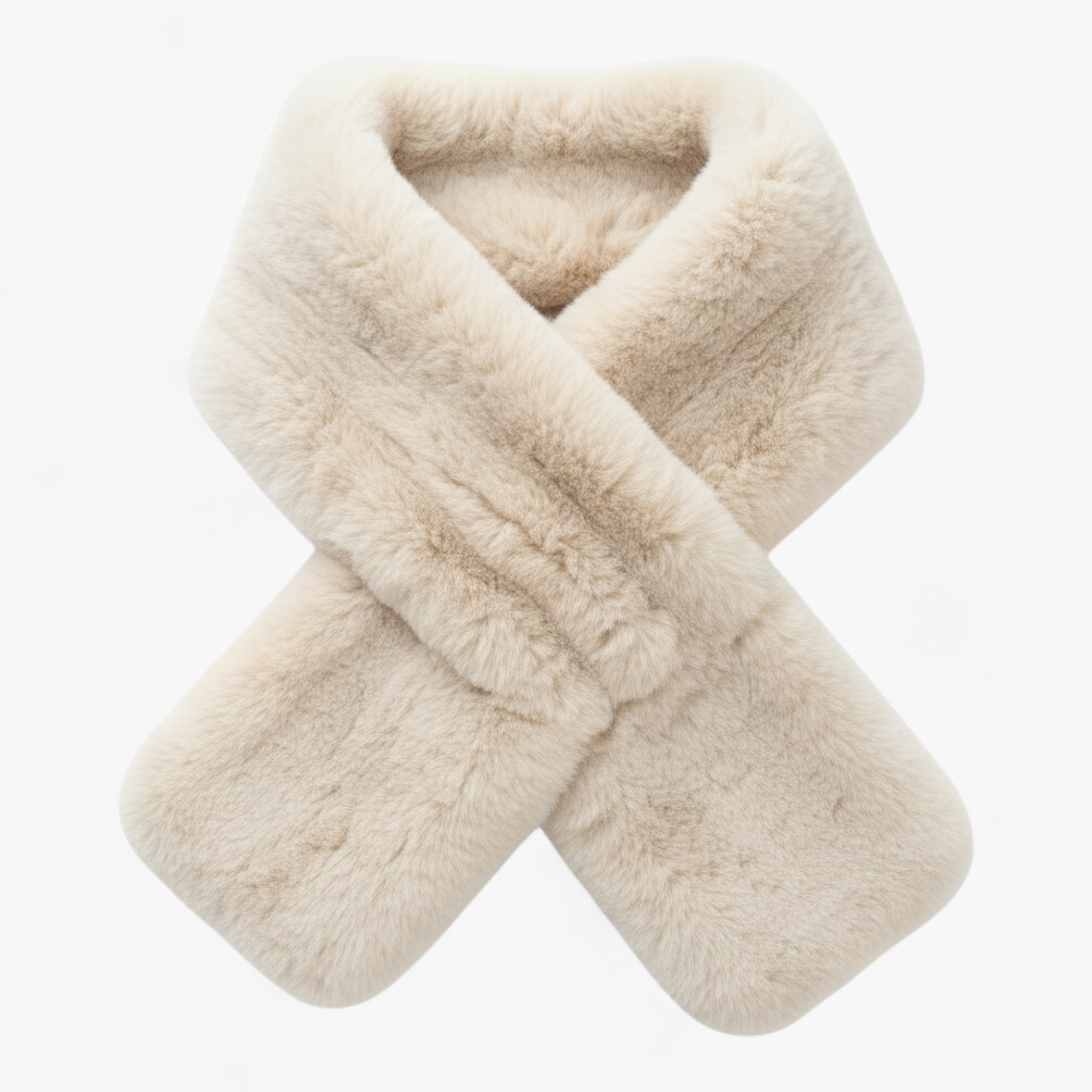 Arabella | Sciarpa di Pelliccia per Donne Elegante - Bianco Beige Lunghezza 88cm - accessorio elegante moda invernale pelliccia di coniglio rex sciarpa calda sciarpa corta sciarpa di lusso sciarpa di pelliccia sciarpa invernale sciarpa naturale - Concept Palermo