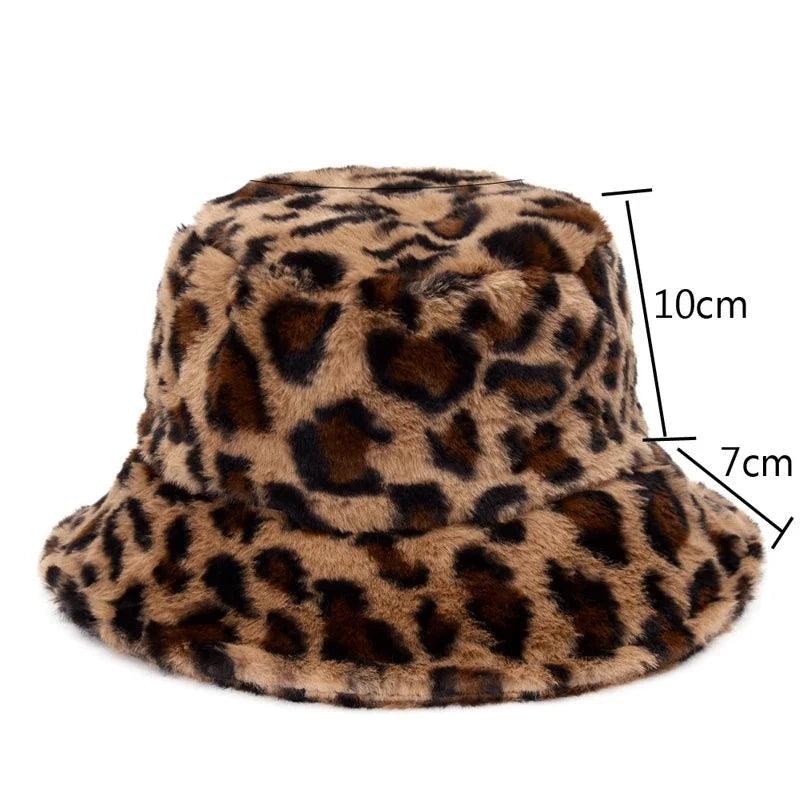 Jasmine - Inverno Cow Leopard cappello a secchiello in pelliccia sintetica - - - Concept Palermo