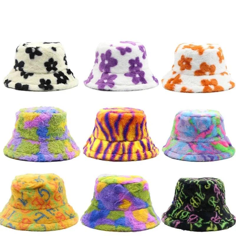 Jasmine - Inverno Cow Leopard cappello a secchiello in pelliccia sintetica - - - Concept Palermo