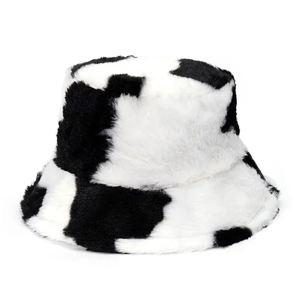 Jasmine - Inverno Cow Leopard cappello a secchiello in pelliccia sintetica - - - Concept Palermo