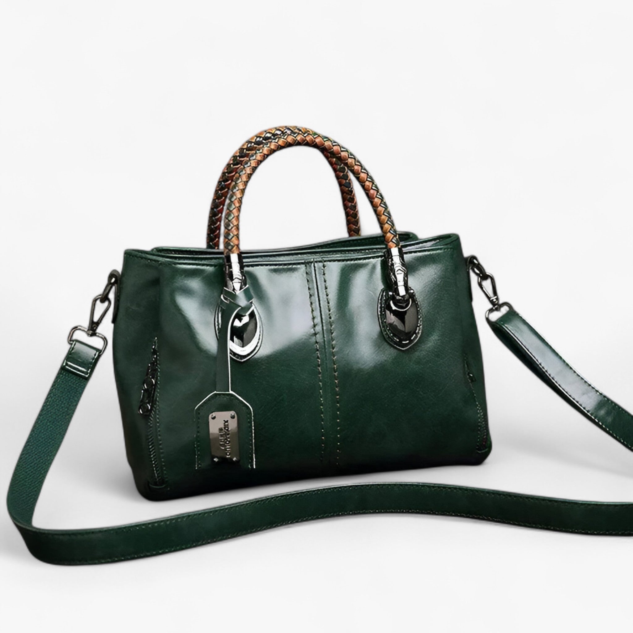 Harper - Borsa classica in pelle con manici intrecciati - Verdure - bag Handbag handbags Women's handbags - Concept Palermo