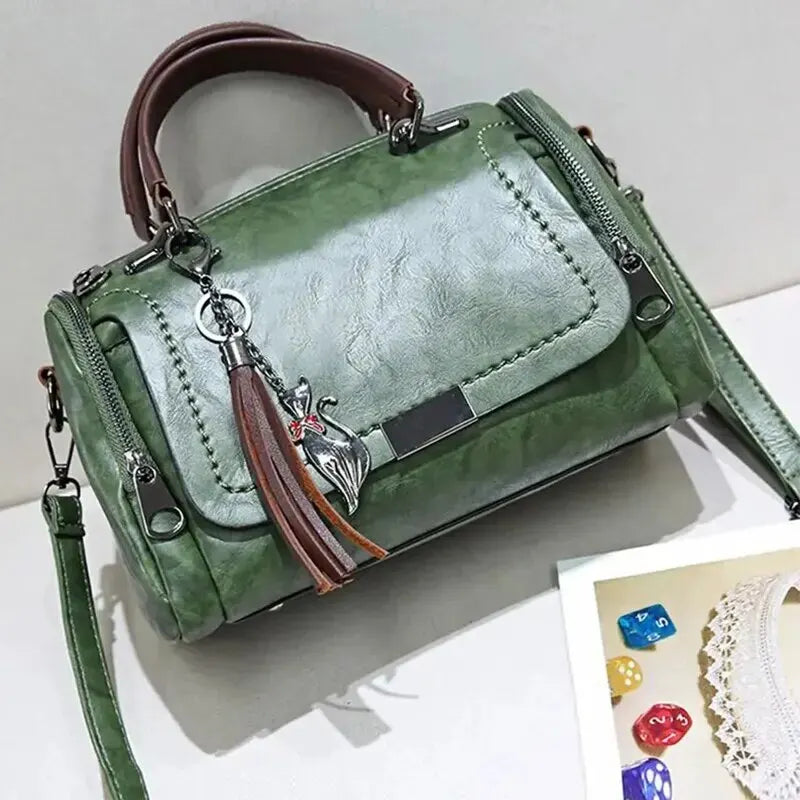 PAULIEN - Borsa a tracolla con frange per donne: grande capacità, design alla moda - verde - Bags handbags Shoulder Bags women bags - Concept Palermo