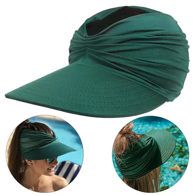 Sunny - Cappello da spiaggia estivo con visiera ampia, cappello parasole pieghevole - Verde scuro Una misura - Beach Hat Hat Women Sun Hats Women's Hat - Concept Palermo