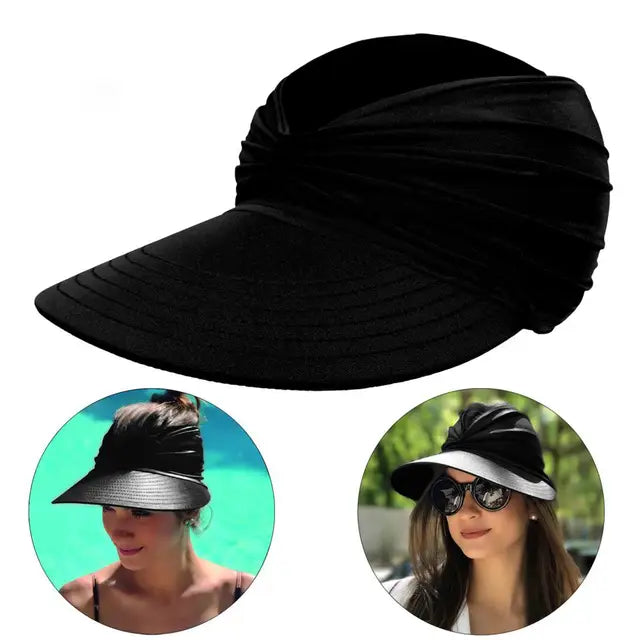 Sunny - Cappello da spiaggia estivo con visiera ampia, cappello parasole pieghevole - Nero Una misura - Beach Hat Hat Women Sun Hats Women's Hat - Concept Palermo