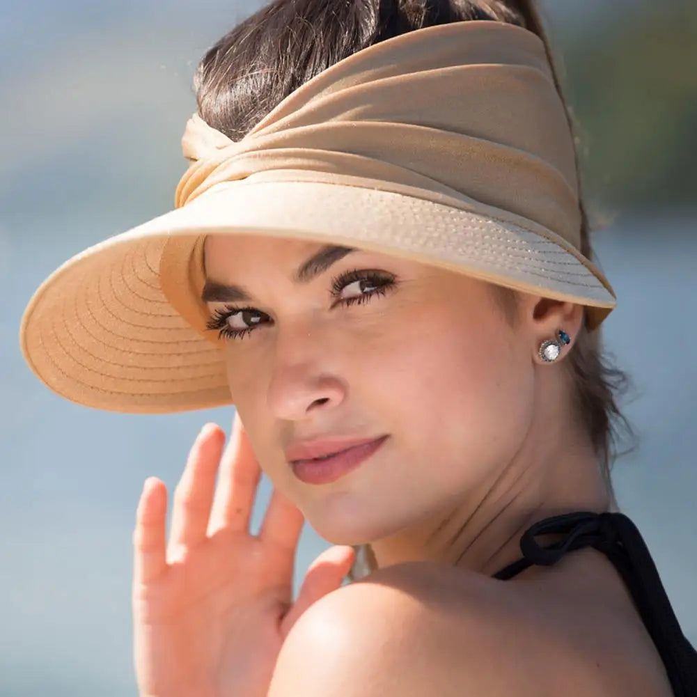 Sunny - Cappello da spiaggia estivo con visiera ampia, cappello parasole pieghevole - Cammello Una misura - Beach Hat Hat Women Sun Hats Women's Hat - Concept Palermo