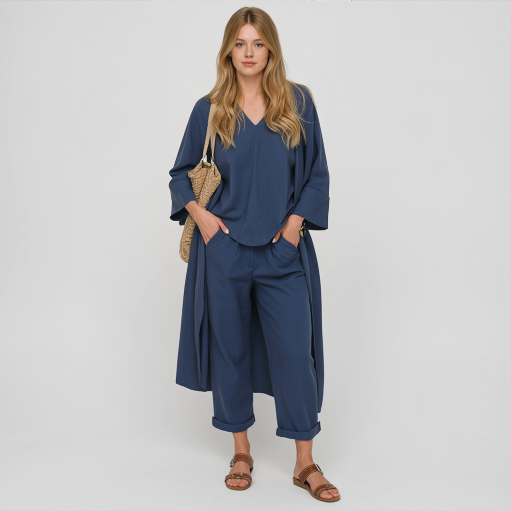 Lara | Completo Donna Elegante a Due Pezzi - - abbigliamento chic abbigliamento leggero completo elegante completo estivo fashion femminile moda curvy outfit versatili set a due pezzi stile casual stile formale - Concept Palermo