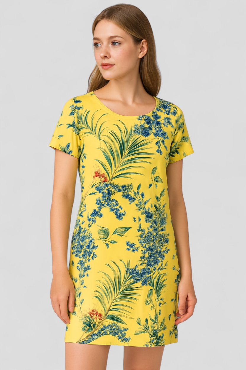 Carmine | Abito Donna Casual Stampa Naturale Comodo - - abbigliamento comodo abito casual abito con stampa abito versatile moda femminile stile informale tessuto traspirante vestibilità ampia vestito estivo - Concept Palermo