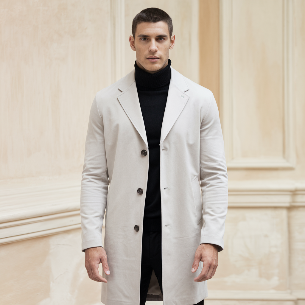 Kirk | Giacca Lunga in Cotone - Elegante Business Casual per Uomini - - - Concept Palermo
