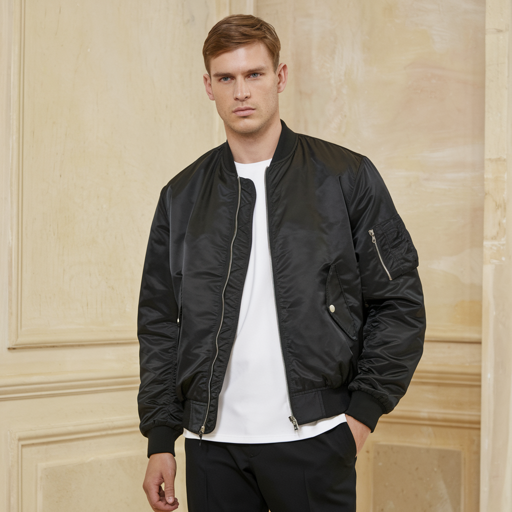 Giacca da pilota Aero | Uomo - Giacca da volo con colletto rialzato Unicolore - - jacket jacket for men Jackets & Coats Outerwear & Jackets winter jacket Winter jacket men - Concept Palermo