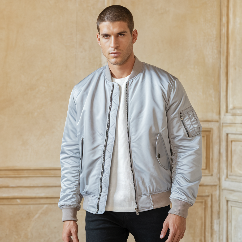 Giacca da pilota Aero | Uomo - Giacca da volo con colletto rialzato Unicolore - - jacket jacket for men Jackets & Coats Outerwear & Jackets winter jacket Winter jacket men - Concept Palermo