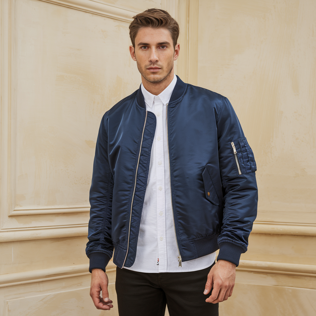 Giacca da pilota Aero | Uomo - Giacca da volo con colletto rialzato Unicolore - - jacket jacket for men Jackets & Coats Outerwear & Jackets winter jacket Winter jacket men - Concept Palermo